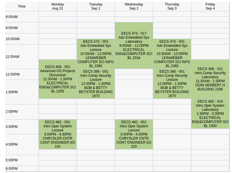 Schedule